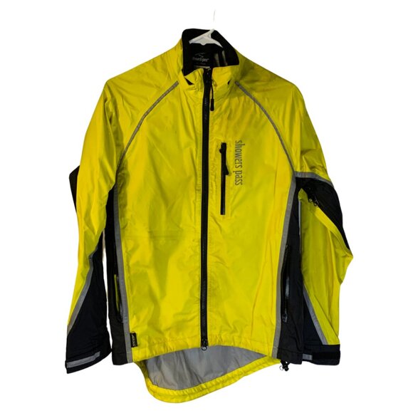 Showers Pass Women's Transit Cycling Jacket Size S Yellow Vented FLAWED Rainwear - Picture 1 of 10